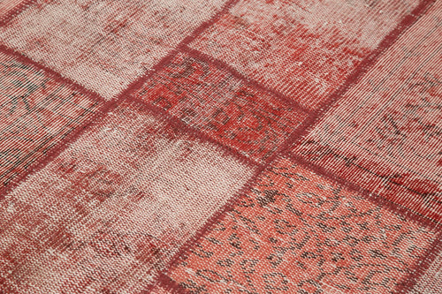 Kırk Yama Kırmızı Patchwork Pamuk Yün El Dokuma Halısı 142x195 Agacan