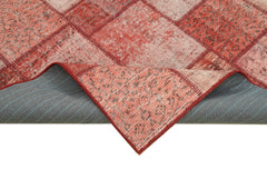 Kırk Yama Kırmızı Patchwork Pamuk Yün El Dokuma Halısı 142x195 Agacan