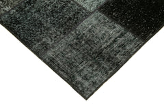Kırk Yama Siyah Patchwork Pamuk Yün El Dokuma Halısı 144x202 Agacan