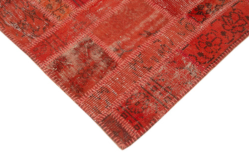 Kırk Yama Kırmızı Patchwork Pamuk Yün El Dokuma Halısı 135x190 Agacan