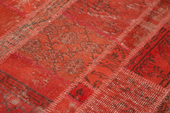 Kırk Yama Kırmızı Patchwork Pamuk Yün El Dokuma Halısı 135x190 Agacan