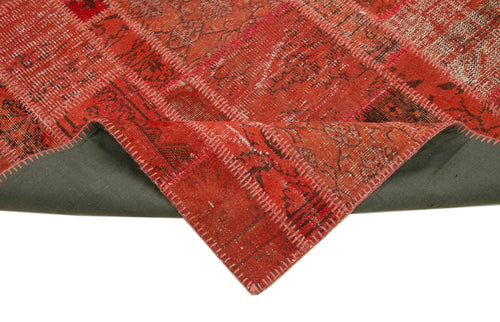 Kırk Yama Kırmızı Patchwork Pamuk Yün El Dokuma Halısı 135x190 Agacan