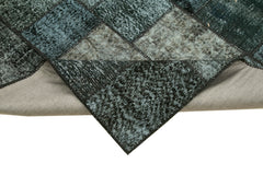 Kırk Yama Siyah Patchwork Pamuk Yün El Dokuma Halısı 135x204 Agacan