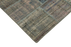 Kırk Yama Gri Patchwork Pamuk Yün El Dokuma Halısı 149x209 Agacan