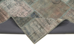 Kırk Yama Gri Patchwork Pamuk Yün El Dokuma Halısı 149x209 Agacan