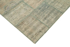 Kırk Yama Gri Patchwork Pamuk Yün El Dokuma Halısı 139x205 Agacan