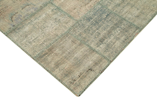 Kırk Yama Gri Patchwork Pamuk Yün El Dokuma Halısı 139x205 Agacan