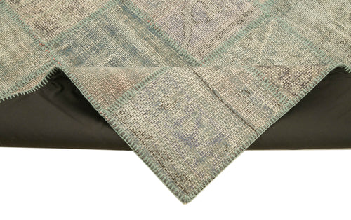 Kırk Yama Gri Patchwork Pamuk Yün El Dokuma Halısı 139x205 Agacan