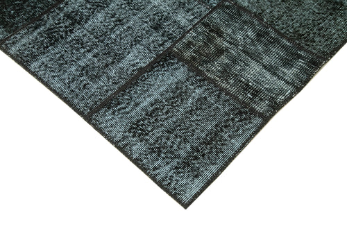 Kırk Yama Siyah Patchwork Pamuk Yün El Dokuma Halısı 145x202 Agacan