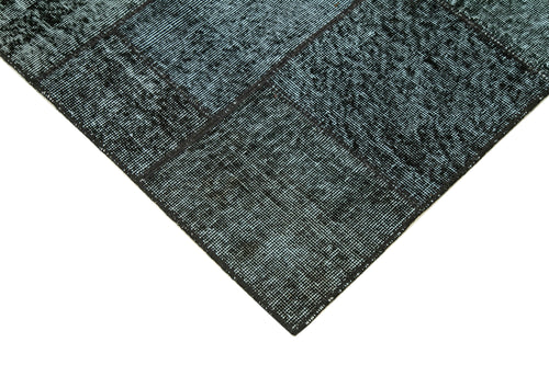 Kırk Yama Siyah Patchwork Pamuk Yün El Dokuma Halısı 134x204 Agacan