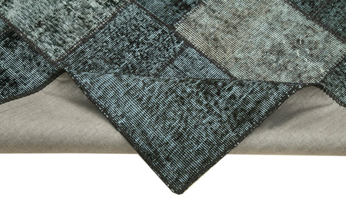 Kırk Yama Siyah Patchwork Pamuk Yün El Dokuma Halısı 134x204 Agacan
