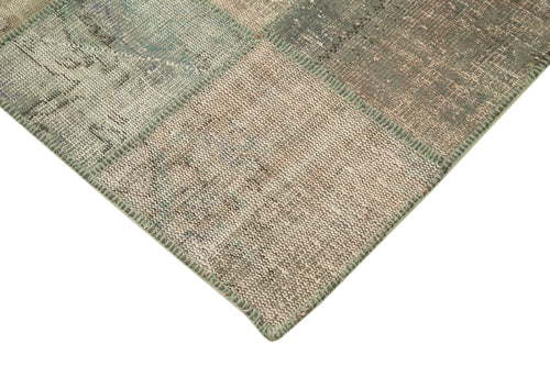 Kırk Yama Gri Patchwork Pamuk Yün El Dokuma Halısı 140x203 Agacan