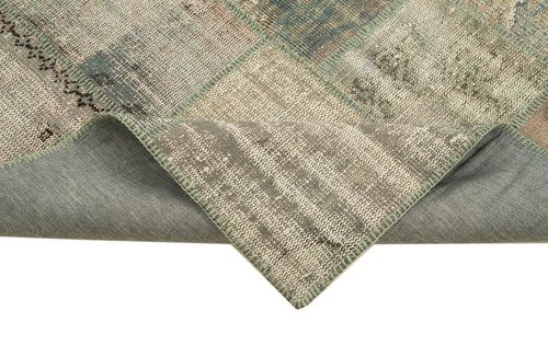 Kırk Yama Gri Patchwork Pamuk Yün El Dokuma Halısı 140x203 Agacan