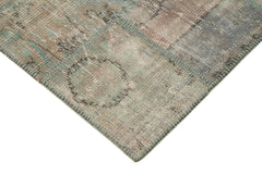 Kırk Yama Gri Patchwork Pamuk Yün El Dokuma Halısı 138x204 Agacan
