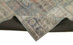 Kırk Yama Gri Patchwork Pamuk Yün El Dokuma Halısı 138x204 Agacan