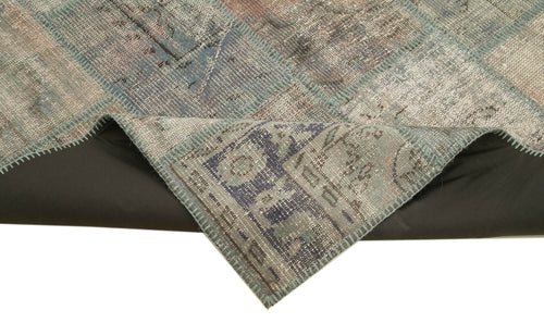 Kırk Yama Gri Patchwork Pamuk Yün El Dokuma Halısı 138x204 Agacan
