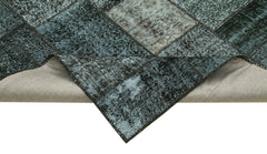 Kırk Yama Siyah Patchwork Pamuk Yün El Dokuma Halısı 134x206 Agacan