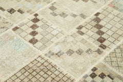 Kırk Yama Bej Patchwork Pamuk Yün El Dokuma Halısı 134x181 Agacan
