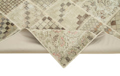 Kırk Yama Bej Patchwork Pamuk Yün El Dokuma Halısı 134x181 Agacan