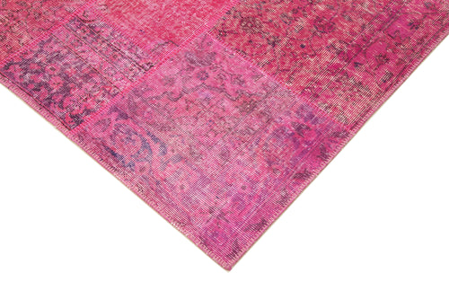 Kırk Yama Pembe Patchwork Pamuk Yün El Dokuma Halısı 170x241 Agacan