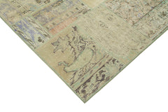 Kırk Yama Bej Patchwork Pamuk Yün El Dokuma Halısı 169x245 Agacan