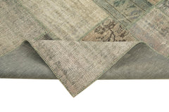 Kırk Yama Gri Patchwork Pamuk Yün El Dokuma Halısı 175x242 Agacan