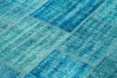 Kırk Yama Turkuaz Patchwork Pamuk Yün El Dokuma Halısı 174x242 Agacan