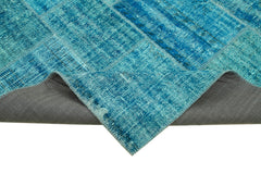 Kırk Yama Turkuaz Patchwork Pamuk Yün El Dokuma Halısı 174x242 Agacan