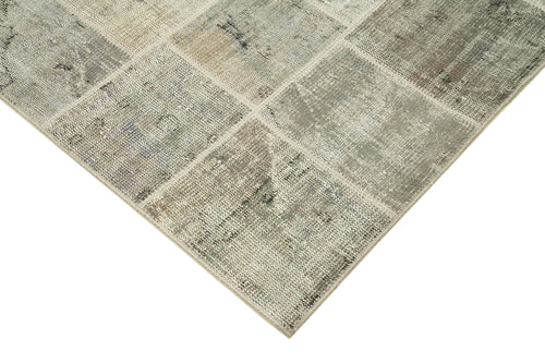 Kırk Yama Gri Patchwork Pamuk Yün El Dokuma Halısı 173x246 Agacan