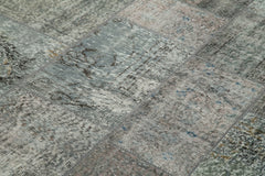 Kırk Yama Gri Patchwork Pamuk Yün El Dokuma Halısı 170x240 Agacan