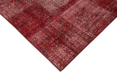 Kırk Yama Kırmızı Patchwork Pamuk Yün El Dokuma Halısı 170x241 Agacan