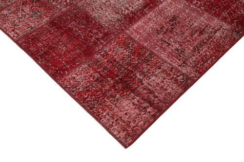 Kırk Yama Kırmızı Patchwork Pamuk Yün El Dokuma Halısı 170x241 Agacan