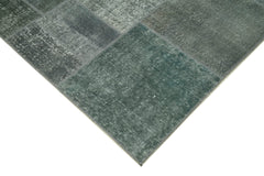 Kırk Yama Gri Patchwork Pamuk Yün El Dokuma Halısı 171x243 Agacan