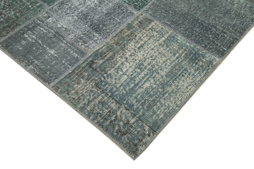 Kırk Yama Gri Patchwork Pamuk Yün El Dokuma Halısı 171x239 Agacan