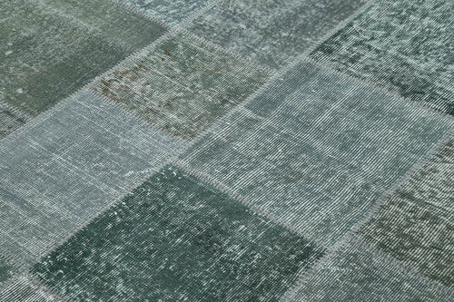 Kırk Yama Gri Patchwork Pamuk Yün El Dokuma Halısı 171x239 Agacan