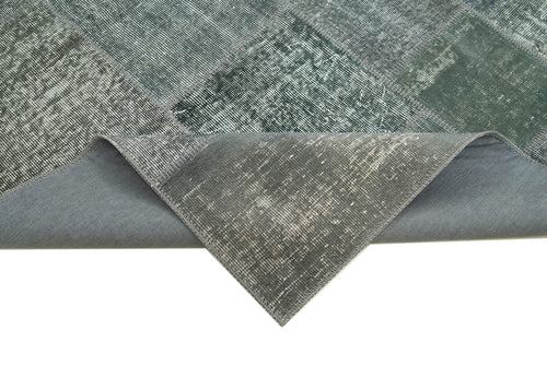 Kırk Yama Gri Patchwork Pamuk Yün El Dokuma Halısı 171x239 Agacan