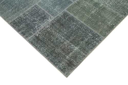 Kırk Yama Gri Patchwork Pamuk Yün El Dokuma Halısı 171x243 Agacan