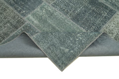 Kırk Yama Gri Patchwork Pamuk Yün El Dokuma Halısı 171x243 Agacan