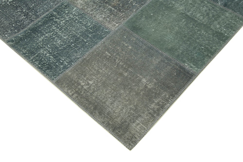 Kırk Yama Gri Patchwork Pamuk Yün El Dokuma Halısı 170x240 Agacan