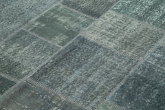 Kırk Yama Gri Patchwork Pamuk Yün El Dokuma Halısı 170x240 Agacan