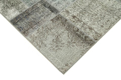 Kırk Yama Gri Patchwork Pamuk Yün El Dokuma Halısı 170x240 Agacan