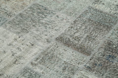 Kırk Yama Gri Patchwork Pamuk Yün El Dokuma Halısı 170x240 Agacan