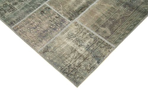 Kırk Yama Gri Patchwork Pamuk Yün El Dokuma Halısı 172x242 Agacan