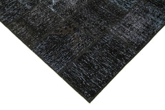 Kırk Yama Siyah Patchwork Pamuk Yün El Dokuma Halısı 172x242 Agacan
