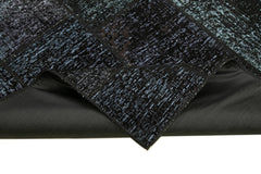 Kırk Yama Siyah Patchwork Pamuk Yün El Dokuma Halısı 172x242 Agacan