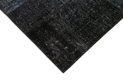 Kırk Yama Siyah Patchwork Pamuk Yün El Dokuma Halısı 172x244 Agacan