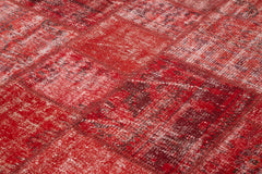 Kırk Yama Kırmızı Patchwork Pamuk Yün El Dokuma Halısı 177x248 Agacan