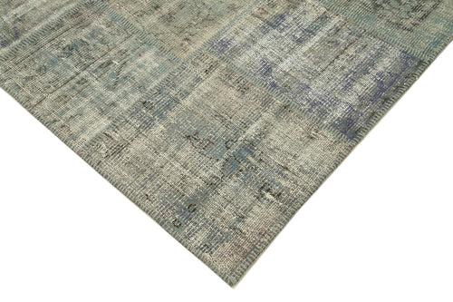 Kırk Yama Gri Patchwork Pamuk Yün El Dokuma Halısı 176x246 Agacan