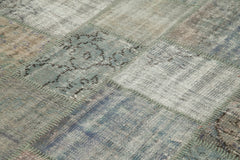 Kırk Yama Gri Patchwork Pamuk Yün El Dokuma Halısı 176x249 Agacan