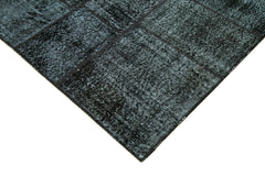 Kırk Yama Siyah Patchwork Pamuk Yün El Dokuma Halısı 172x241 Agacan